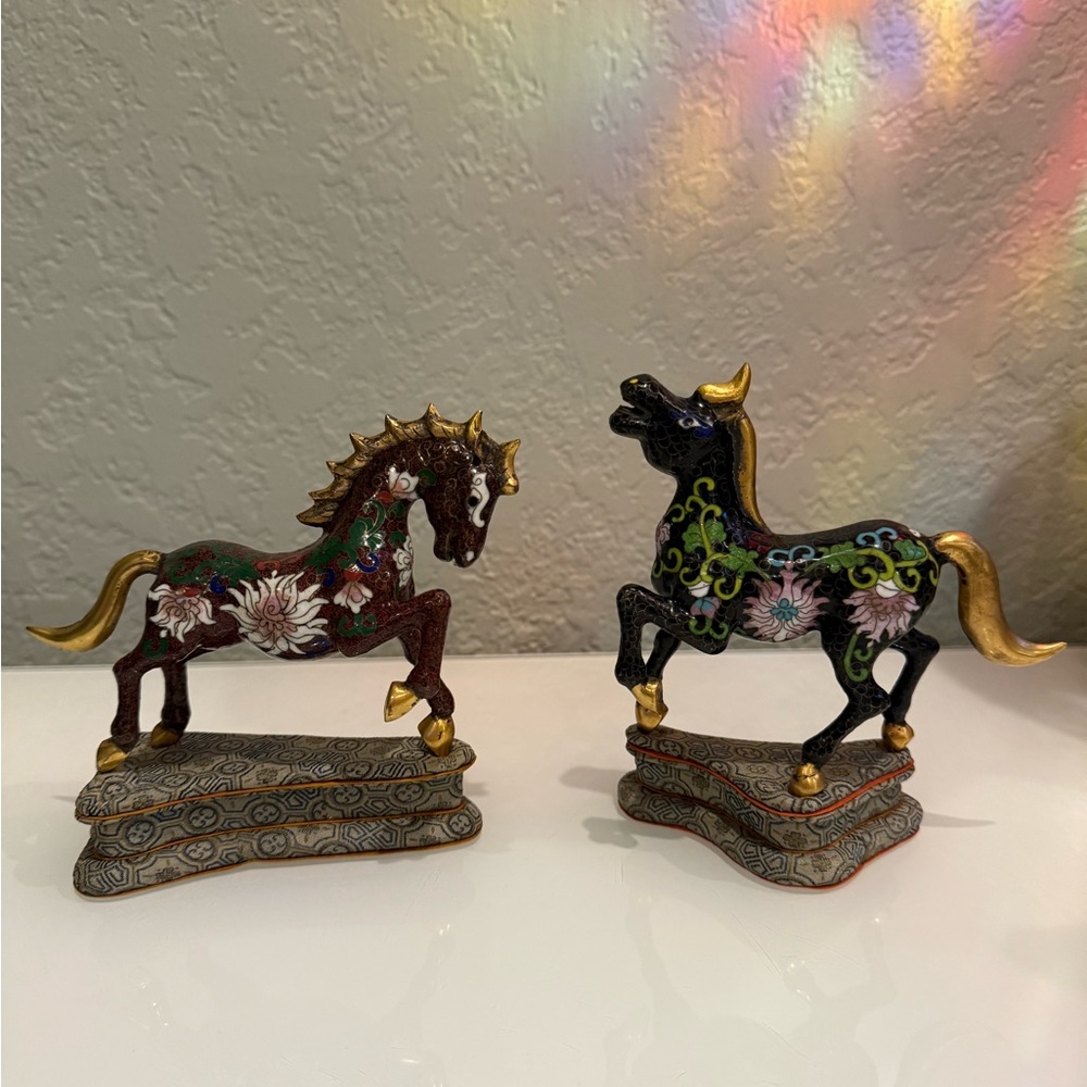 Set of two Vintage Chinese Cloisonne Enamel Blue
Horse Figurine Republic ofChina